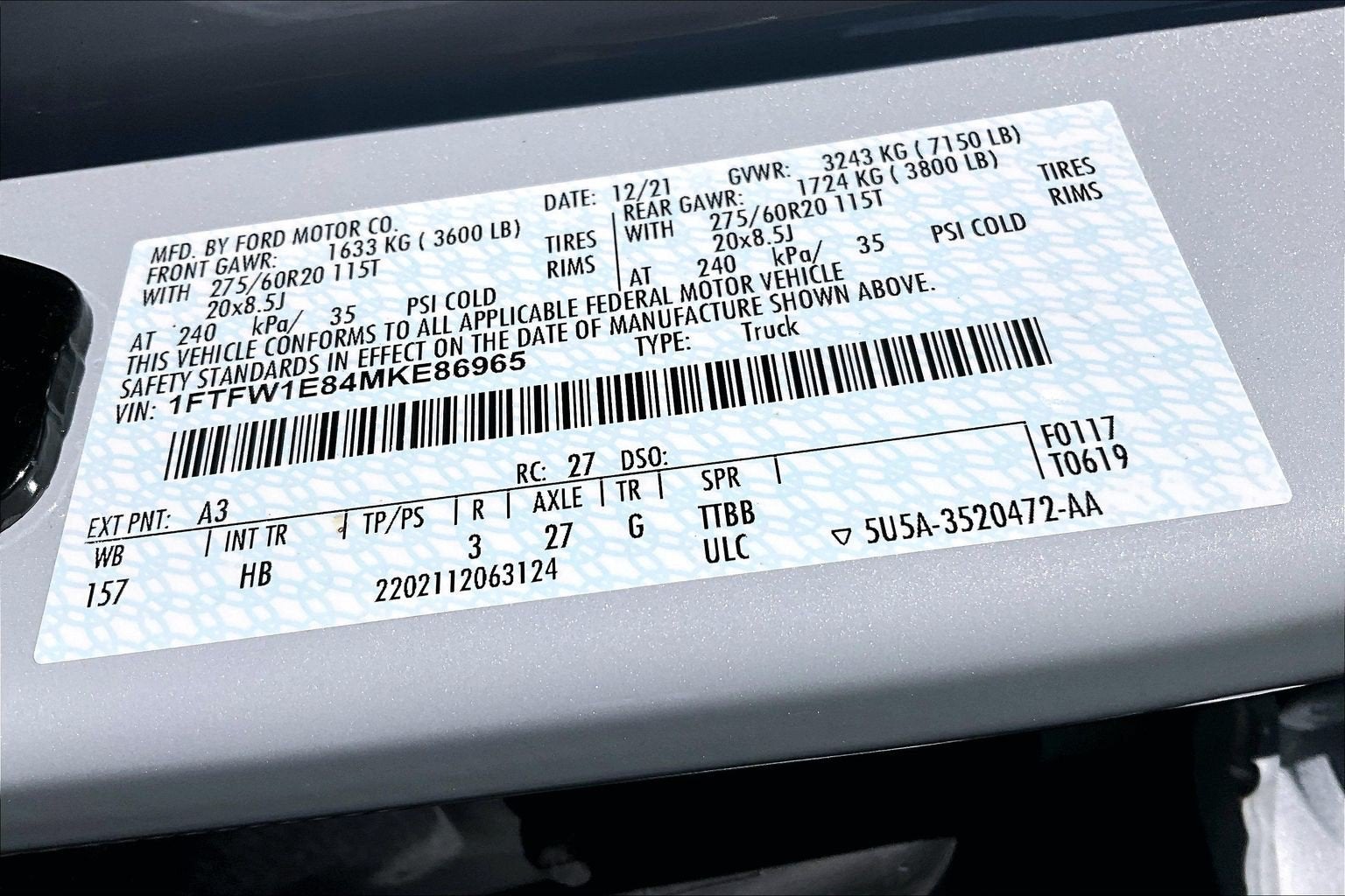 2021 Ford F-150 LARIAT