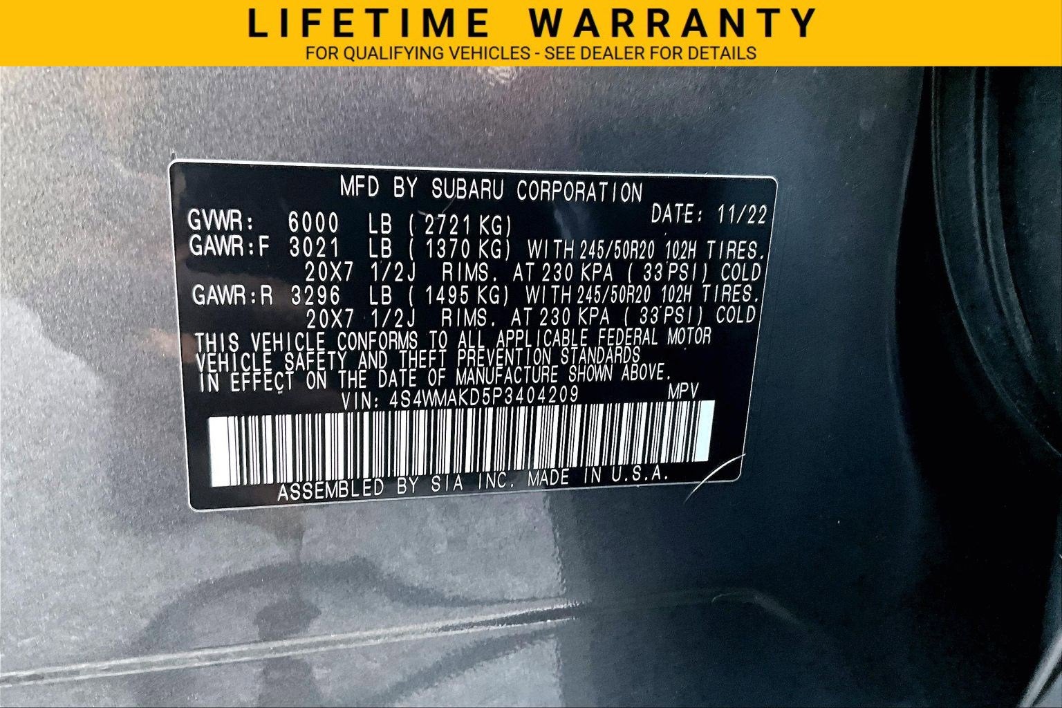 2023 Subaru Ascent Onyx Edition Limited