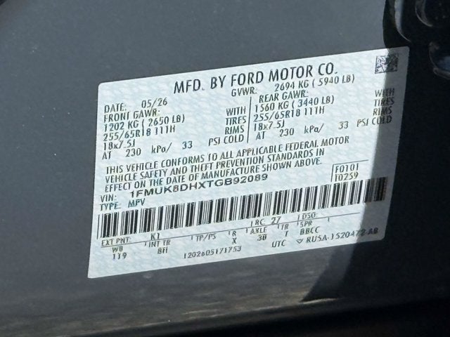 2026 Ford Explorer Active w/200A Pkg