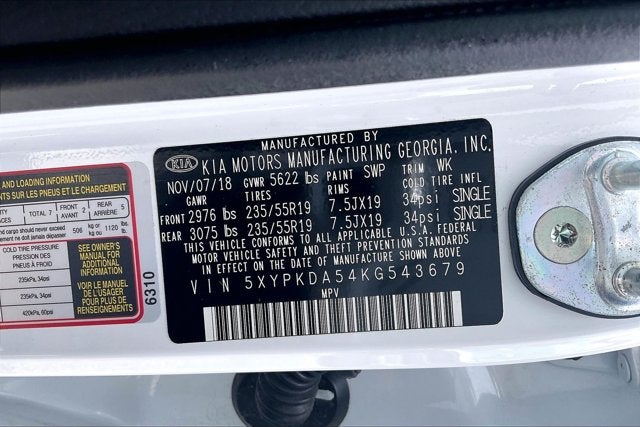 2019 Kia Sorento SX Limited V6