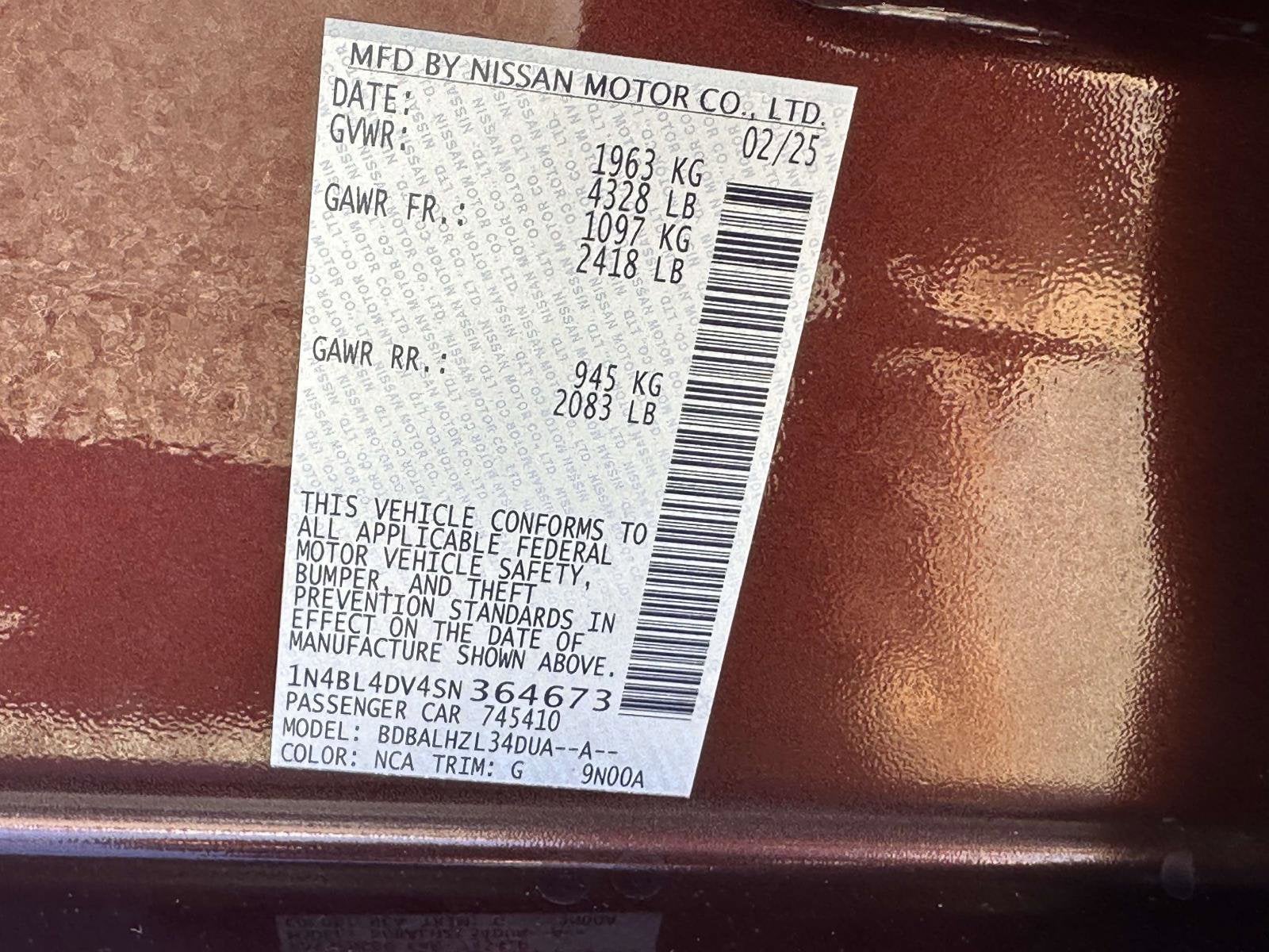 2025 Nissan Altima SV