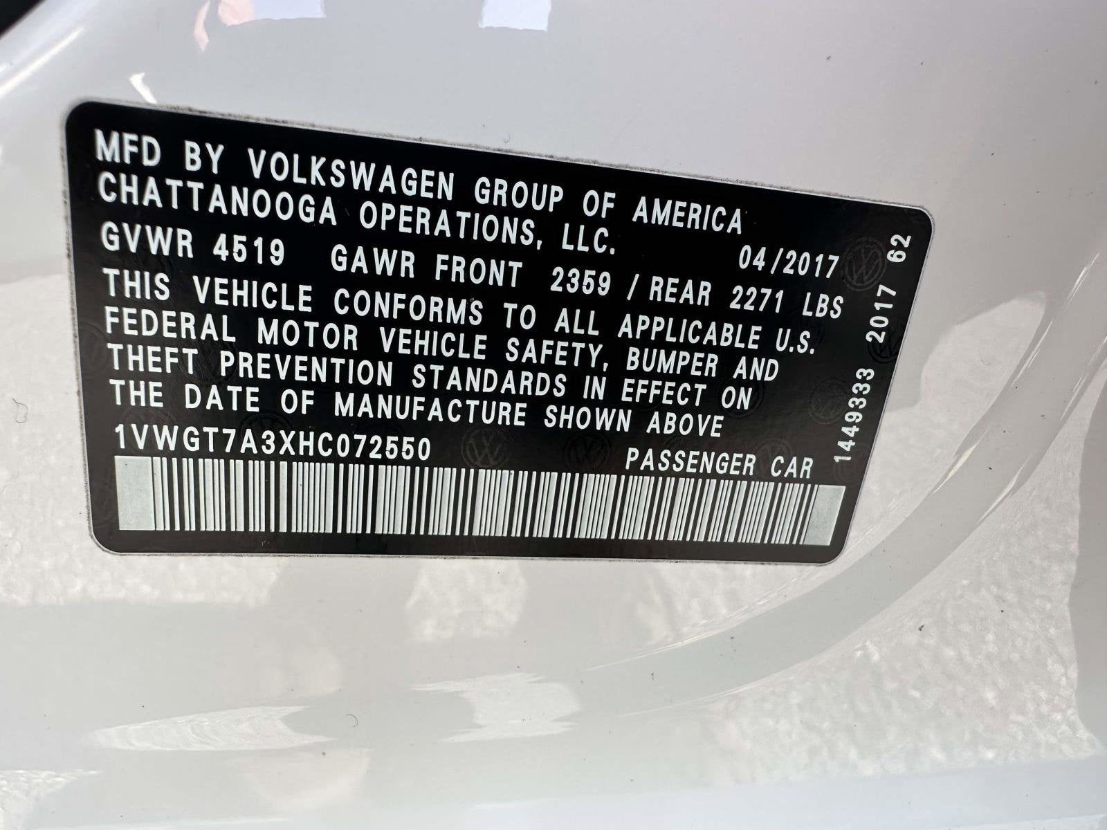 2017 Volkswagen Passat 1.8T SE w/Technology