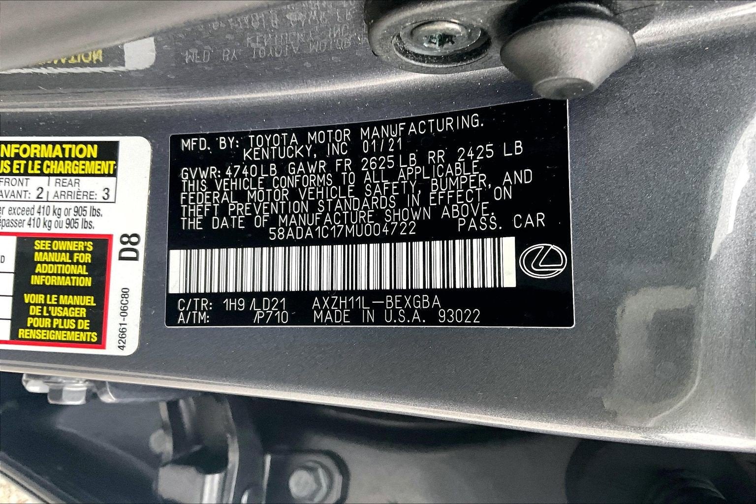 2021 Lexus ES ES 300h