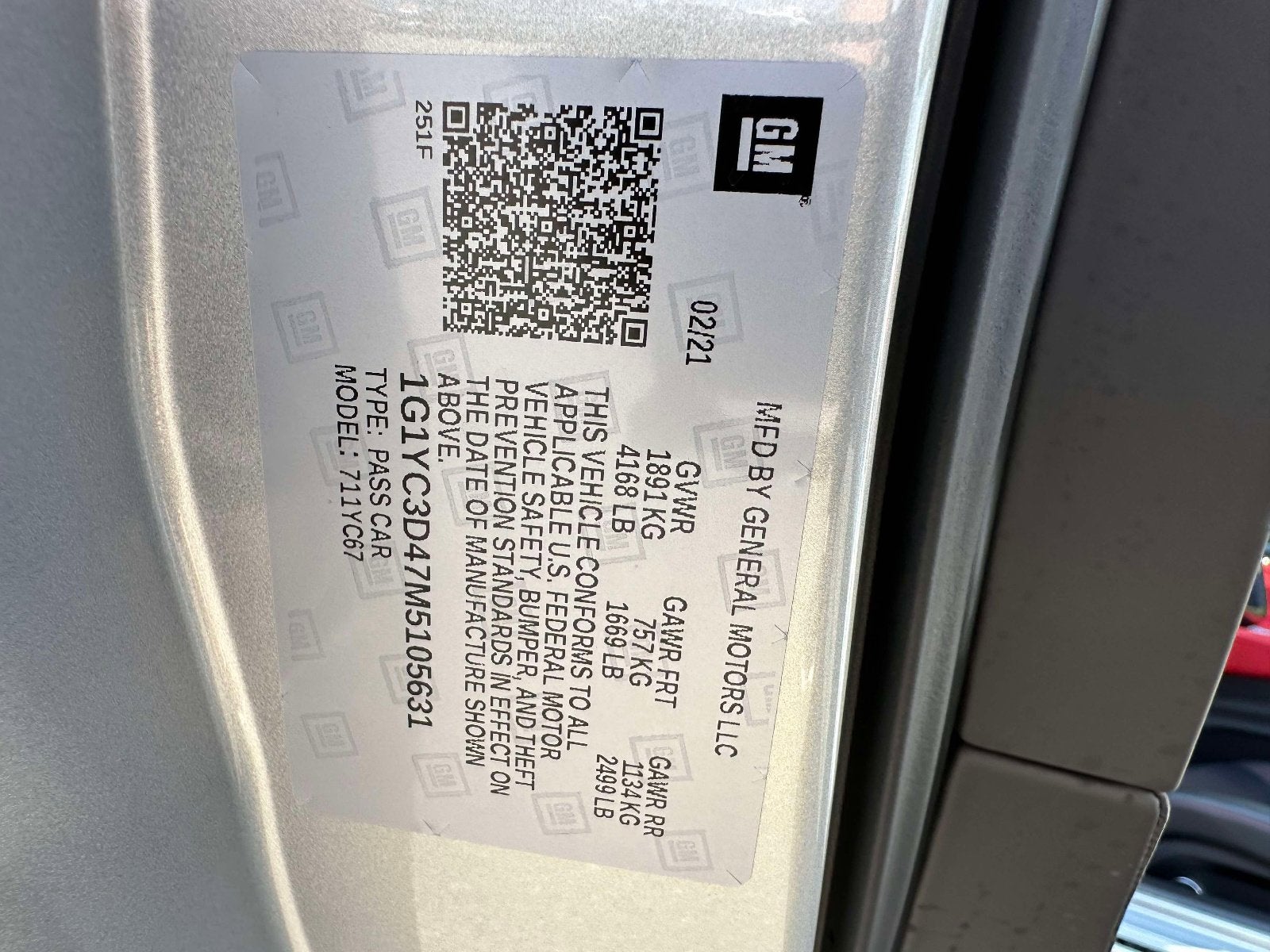 2021 Chevrolet Corvette Stingray 3LT