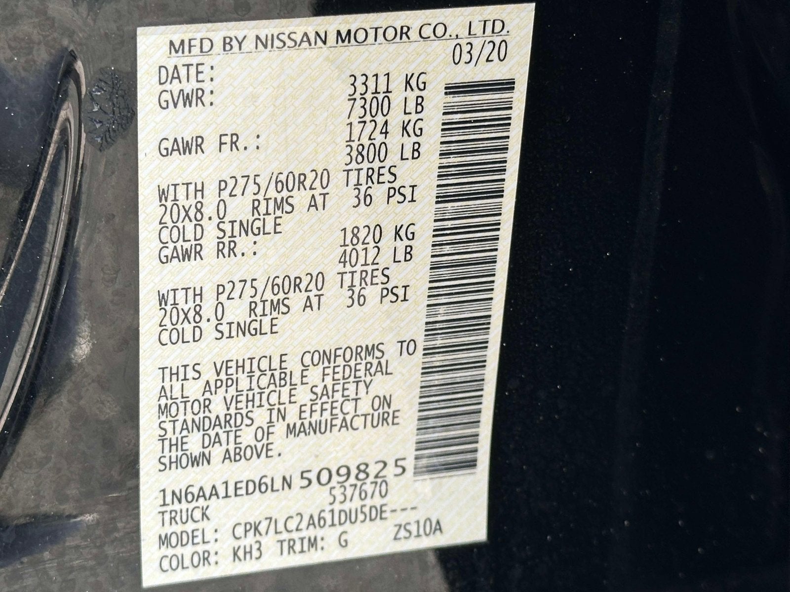 2020 Nissan Titan SV