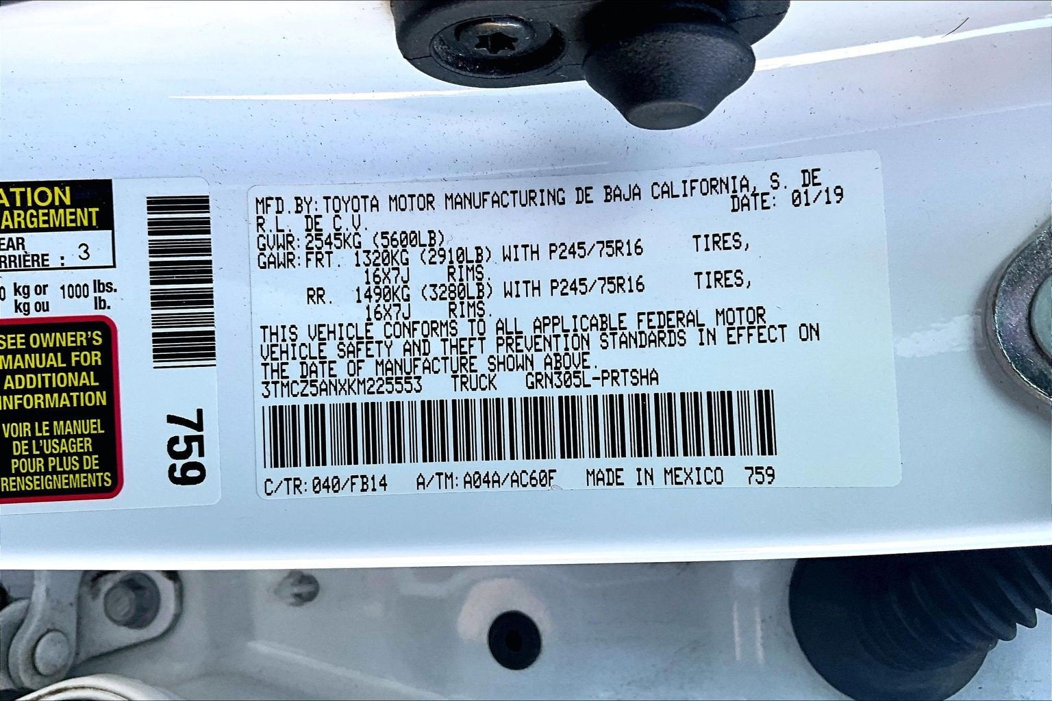 2019 Toyota Tacoma 4WD SR