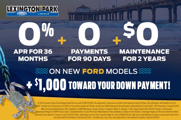 O% APR + 0 payments + $0 maintenance