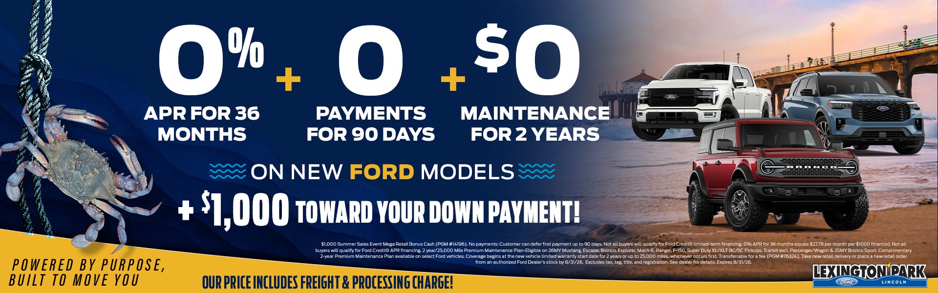 O% APR + 0 payments + $0 maintenance