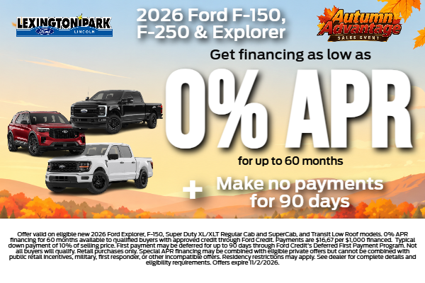 0% APR + No Payments for 90 Days