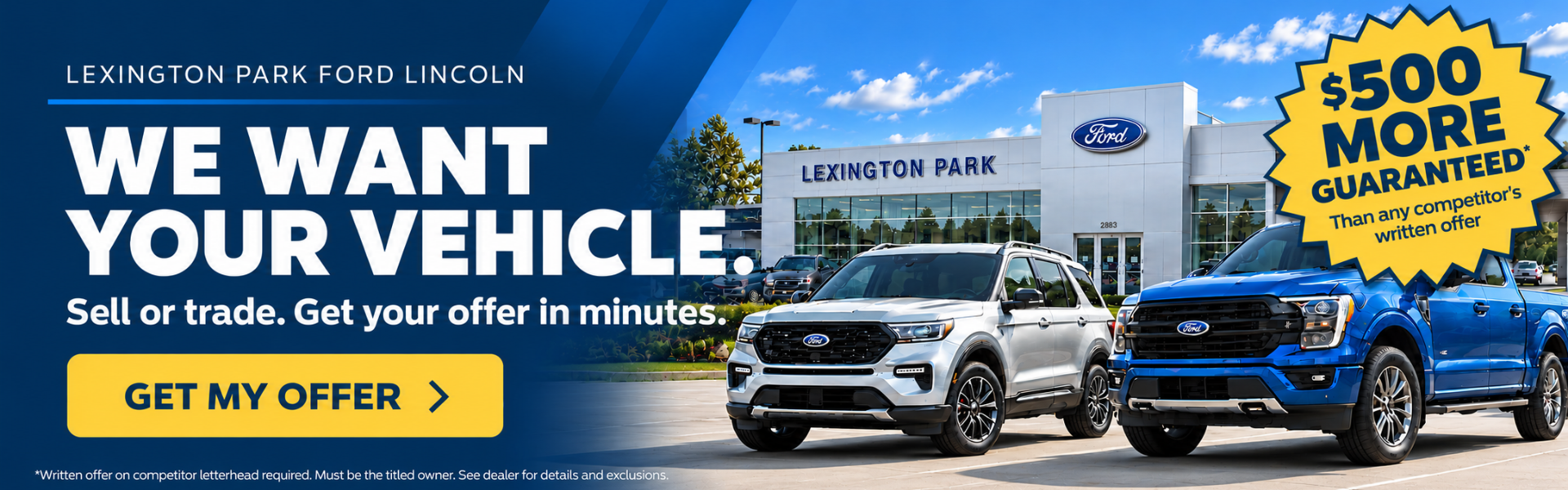 We want your car! Get $500 more for your trade!