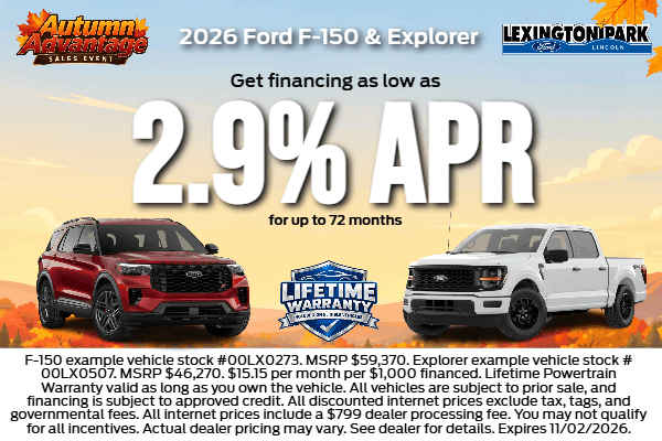 2026 F-150 & Explorer: 2.9% APR for 72