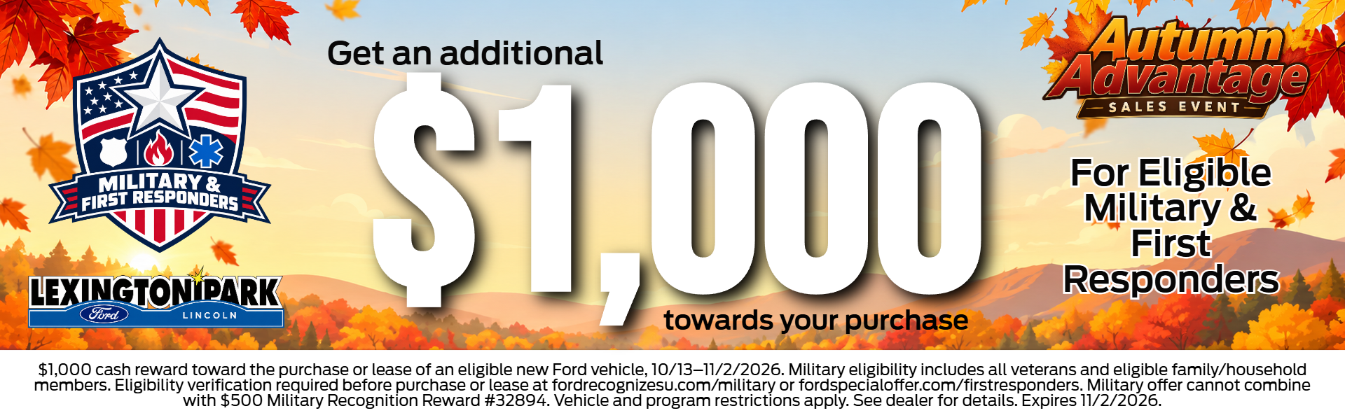 Military & First Responders get $1,000 towards your purchase